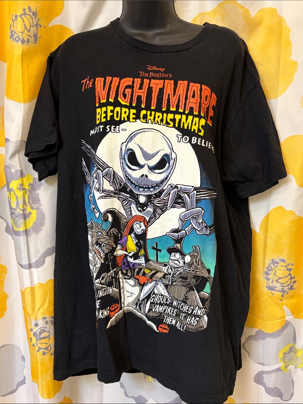 Disney Black The Nightmare Before Christmas Graphic Tee - Jack Skellington